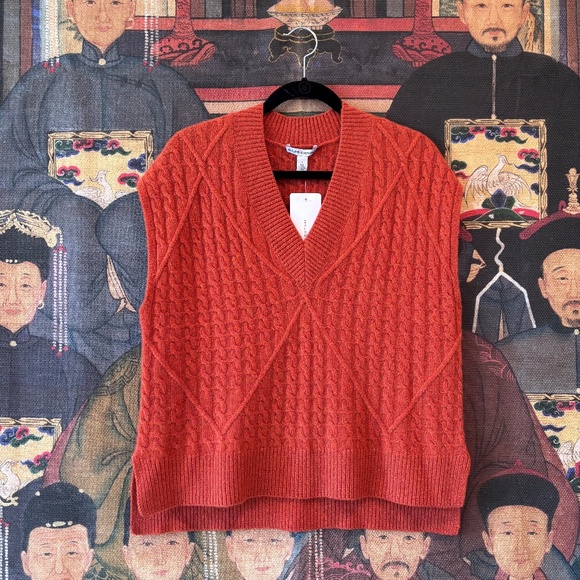 Autumn Cashmere Cabled Diamond Vest - Picture 2 of 9